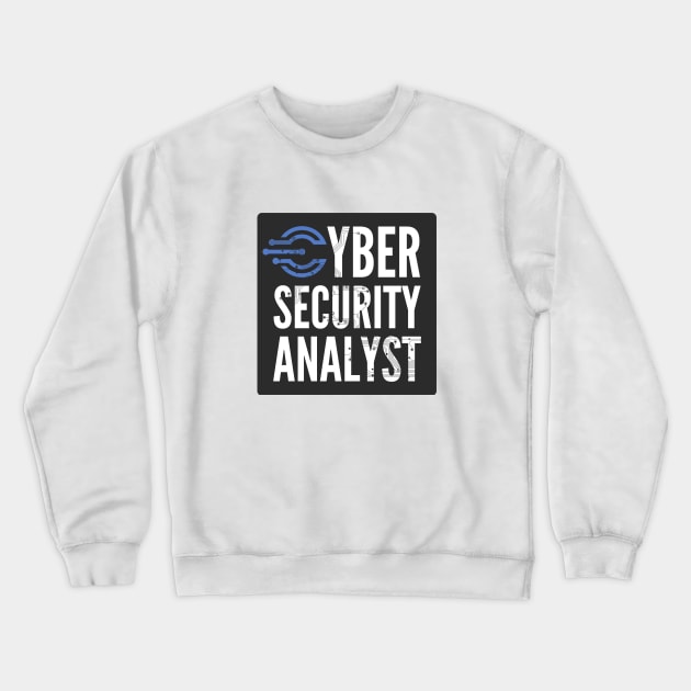 Cyber Security Analyst Black Background Circuits Crewneck Sweatshirt by FSEstyle